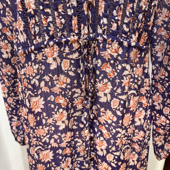 VERONICA BEARD DRESS MAXI great details blue & reddish orange small pri… - Picture 3 of 13